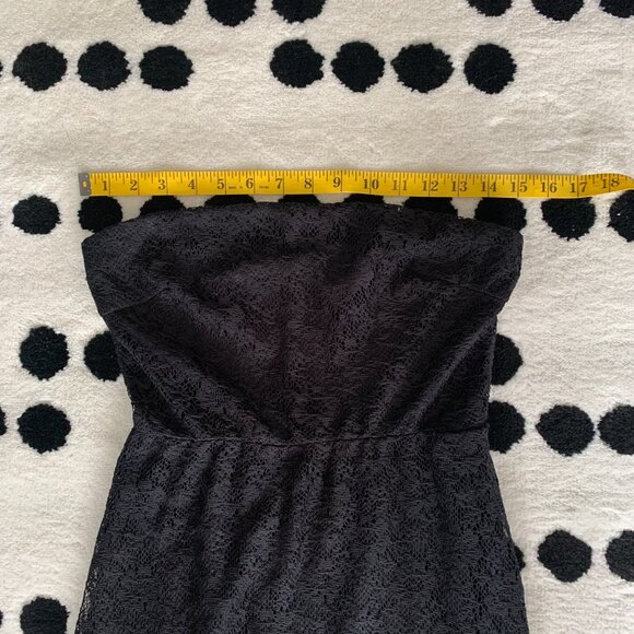 Vintage 90s Y2K B. Smart Black Sheer Lace Strapless Tube Top Maxi Dress - Picture 9 of 14